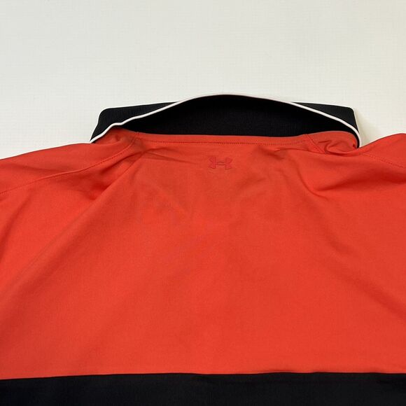 NEW Under Armour Golf Polo Vanish UA Color Block Shirt $90 Size XL Red Black - Picture 10 of 10